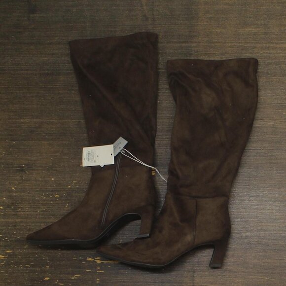 A New Day Womens Raye Tall Dress Boots 88375206 Dark Brown 10M - Picture 1 of 10